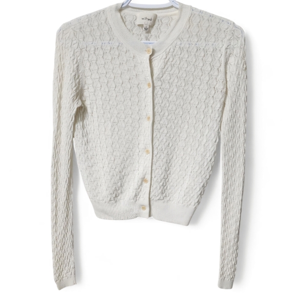 Aritzia Wilfred Knit Textured Button Down Cardigan Sweater - Picture 3 of 8